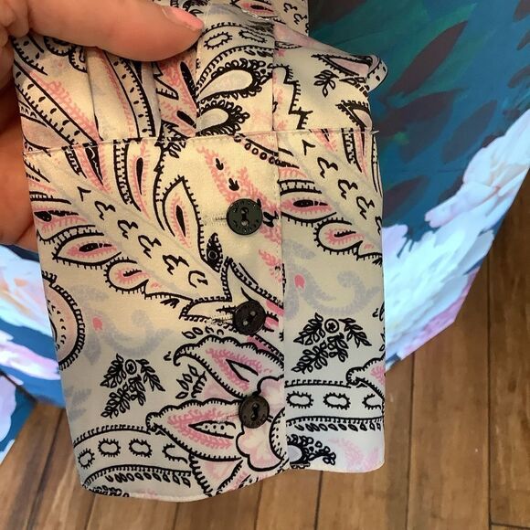 Audrey Talbott Silk Paisley Blouse 👚🦋👛🌸 - Picture 5 of 6